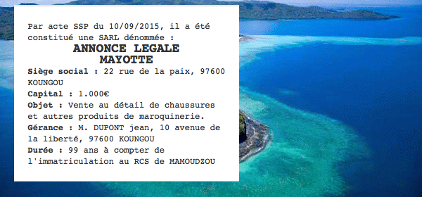 journal annonce legale 976